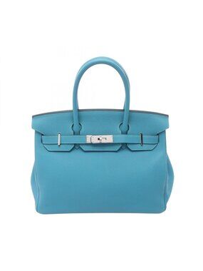 Hermes Handbag Birkin 30 Turquoise Leather